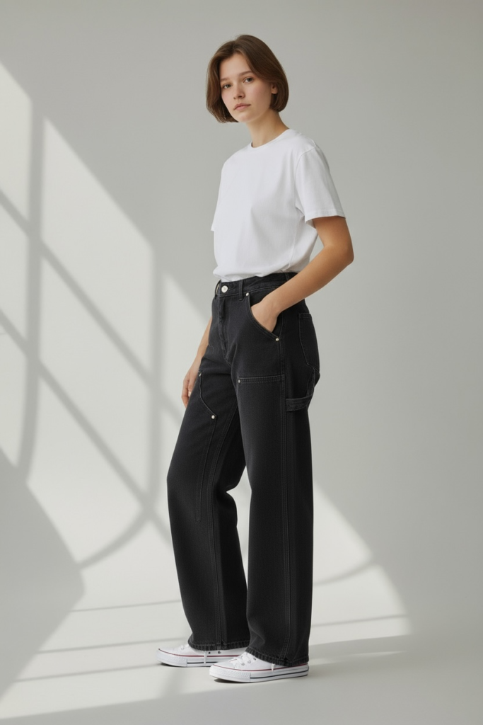 Long Pants Carpanter Doubel Knee Hitam