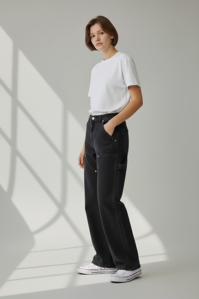Long Pants Carpanter Doubel Knee Hitam