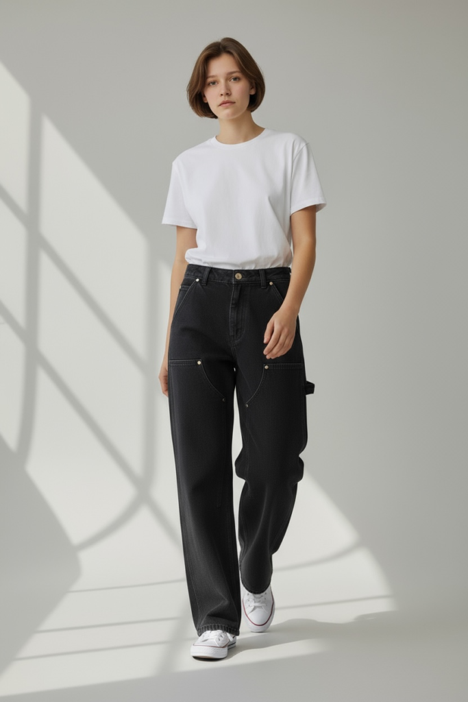 Long Pants Carpanter Doubel Knee Hitam