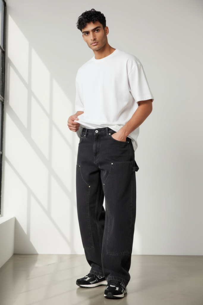 Long Pants Carpanter Doubel Knee Hitam